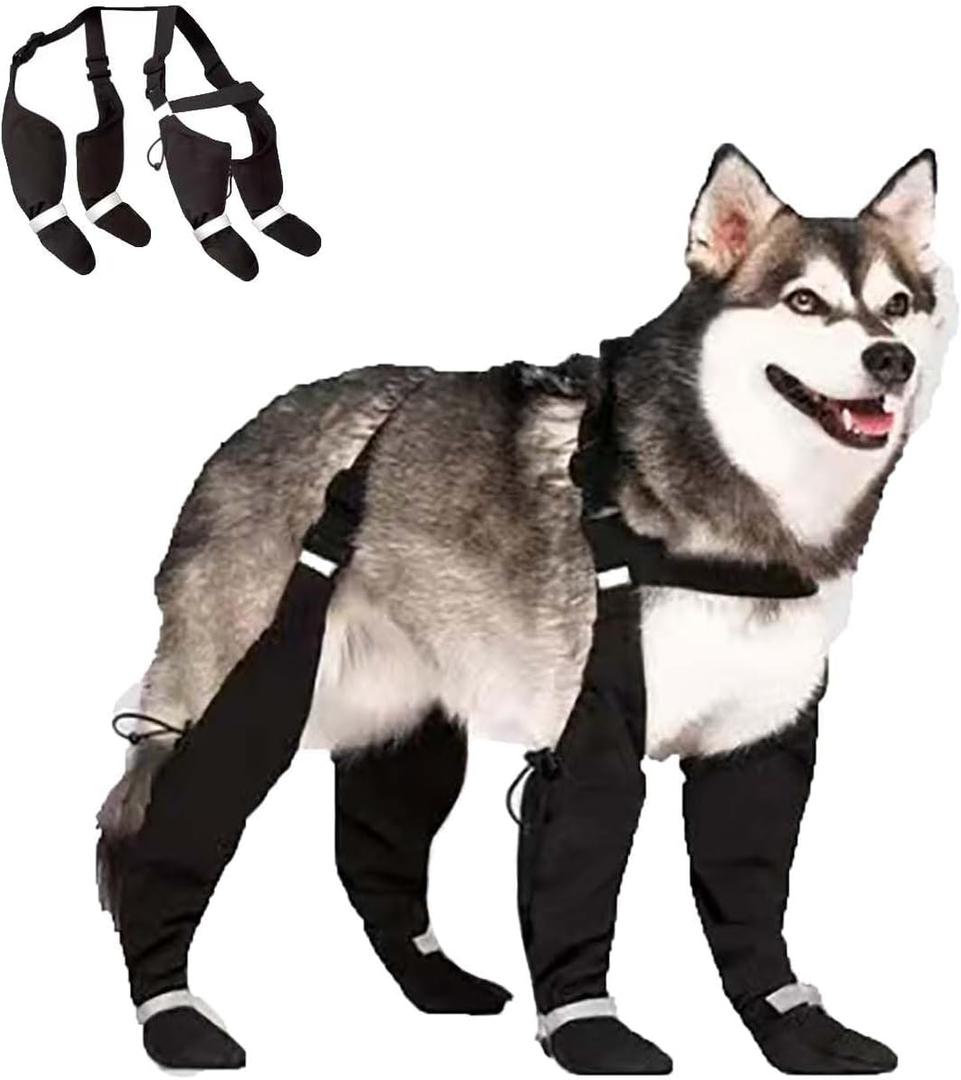Dog Suspender Boots Dog Booties for Winter with Waterproof and Anti-Slip Features Outdoor Walking Canada Pooch Dog Boots (M)