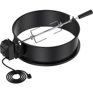 onlyfire Upgrade Chrome Plated Steel Rotisserie Ring Kit for Weber 18 Inch Kettle Charcoal Grills