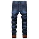 GUNLIRE Men's Thermal Fleece Lined Winter Thicken Warm Slim Fit Stretch Washed Jeans Pants,Dark Blue,32