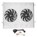 Aluminum Radiator Shroud Fan for 2000-2006 Toyota Tundra 01-07 Toyota Sequoia 4.7L Automotive Replacement Shroud Fan Relay Kit