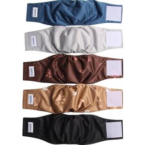 Belly Bands for Male Dogs(5 Pack),Washable Reusable Small Dog Diapers Male Leakproof Puppy Belly Wrap,S