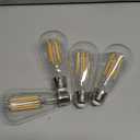 Brightever 4-Pack Vintage LED Edison Bulbs 60W Equivalent, 6W ST58 2700K Warm White Antique LED Filament Bulbs, E26 Medium Base, Clear Glass Style for Home and Commercial, Non-dimmable