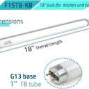 (18inch) F15T8/WW Fluorescent Bulb 15Watt Soft White F15W-T8-KB Replacement Light Tube,3000K Warm White T8 Linear Lamp for Kitchen and Bath, 17 inch Exclude 4 pins