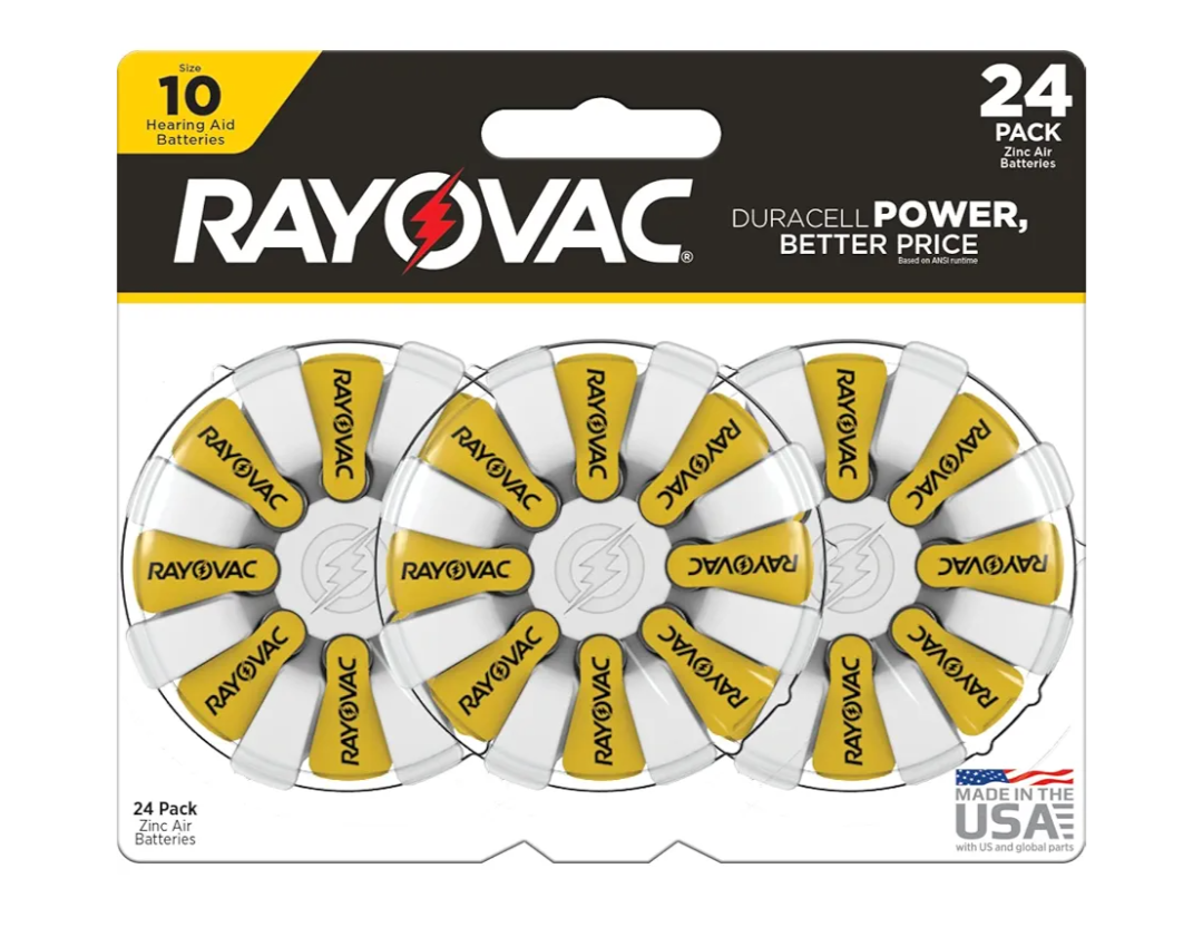 Rayovac Size 10 Hearing Aid Batteries (24 Pack), Size 10 Batteries