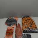 Witch Costume for Women, 5PCS Halloween Costume with Hat Tutu Broom Striped Thigh Socks Gloves, Full Witch Accessories