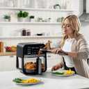 Gourmias 7-Quart Digital Air Fryer With Glass Basket, 12 One-Touch Presets, Oil-Free Crisp Technology, Touchscreen, Easy Clean, Large Family Capacity, Black
