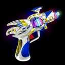 ArtCreativity Super Spinning Space Toy Gun (2 Pack), Red & Blue Light Up Toy Guns with Flashing Lights & Sound Effects, Space Blaster, Cosplay Ray Guns, Prop Toy Gun for Toddlers, Batteries Included, Standard