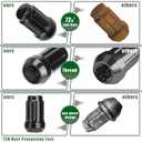 20pcs 12mmx1.5 Spline Lug Nuts for Camry Fusion Focus Civic CR-V, M12x1.5 Aftermarket Wheel Lugnuts Compatible with Toyota Honda Ford 5 Lug Rims, Alloy Steel Black Truck Nut with 1 Socket Key