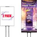 HUAZI Poster Stand for Display Pedestal Sign Stand Double-SidedHeavy Duty Floor Sign Holder with Base Adjustable Height Up to 75inches for Board & Foam,2Pack