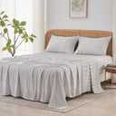 Sijo AiryWeight Tencel Sheet Set, 100% Lyocell Derived from Eucalyptus, Buttery Soft, Architectural Digest Best Cooling Sheets Winner - 3pc - 2 Pillowcases 1 Fitted (Stripe, Queen)