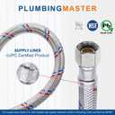 12" Faucet Hose Connector, 3/8" Comp x 1/2" FIP Braided Stainless Steel Faucet Water Supply Lines for Bathroom Kitchen Sink Faucet 2Pcs