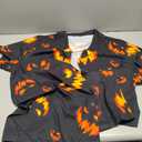 Men's Halloween Button Up Shirt Hawaiian Pumpkin Bat Printed Short Sleeve Halloween Shirt for Costume Party Size 2XL