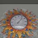 Indoor Outdoor Thermometer, Sun Wall Mounted Thermometer Waterproof Decorative for Patio, Living Room, Garden Greenhouse, Wine Cellar, No Batteries Required