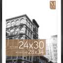 MCS Trendsetter 28x34 Poster Frame, Display Pictures 24x30 With Mat or 28x34 Without Mat, Vertical & Horizontal Wall Hanging Large Picture Frame for Photos & Posters, Black (1-Pack)