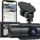 LAMONKE 4K Dual Dash Cam Front 4K Inside 1080P with GPS Wi-Fi Night Vision Supercapacitor Parking Mode G Sensor Loop Recording 256GB Support