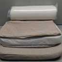 AAAAAcessories D-Shaped Chair Cushions, 2" Thick Dining Chair Pads with Ties and Removable, Machine-Washable Cover, 17" x 16", Set of 4, Oatmeal Beige