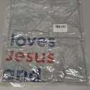 4th of July Tops for Women Loves Jesus and America Too Shirt Patriotic Shirts Red White and Blue Tshirts Gray, Large