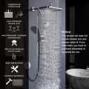 14 Inch Rain Shower Head with Handheld Spray Combo | High Pressure Dual Shower System with 9 Spray Modes, Power Jet & Pause Function, Tool-Free Easy Installation for Home Bathroom Upgrade