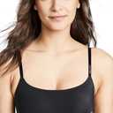 Calvin Klein Women's Invisibles Comfort Seamless Adjustable Skinny Strap Bralette Bra, Size M (Black)