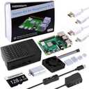 GeeekPi Starter Kit for Raspberry Pi 4 4GB - 128GB Edition, Case with PWM Fan, 18W 5V 3.6A Power Supply with ON/Off Switch, Cables (4GB RAM)