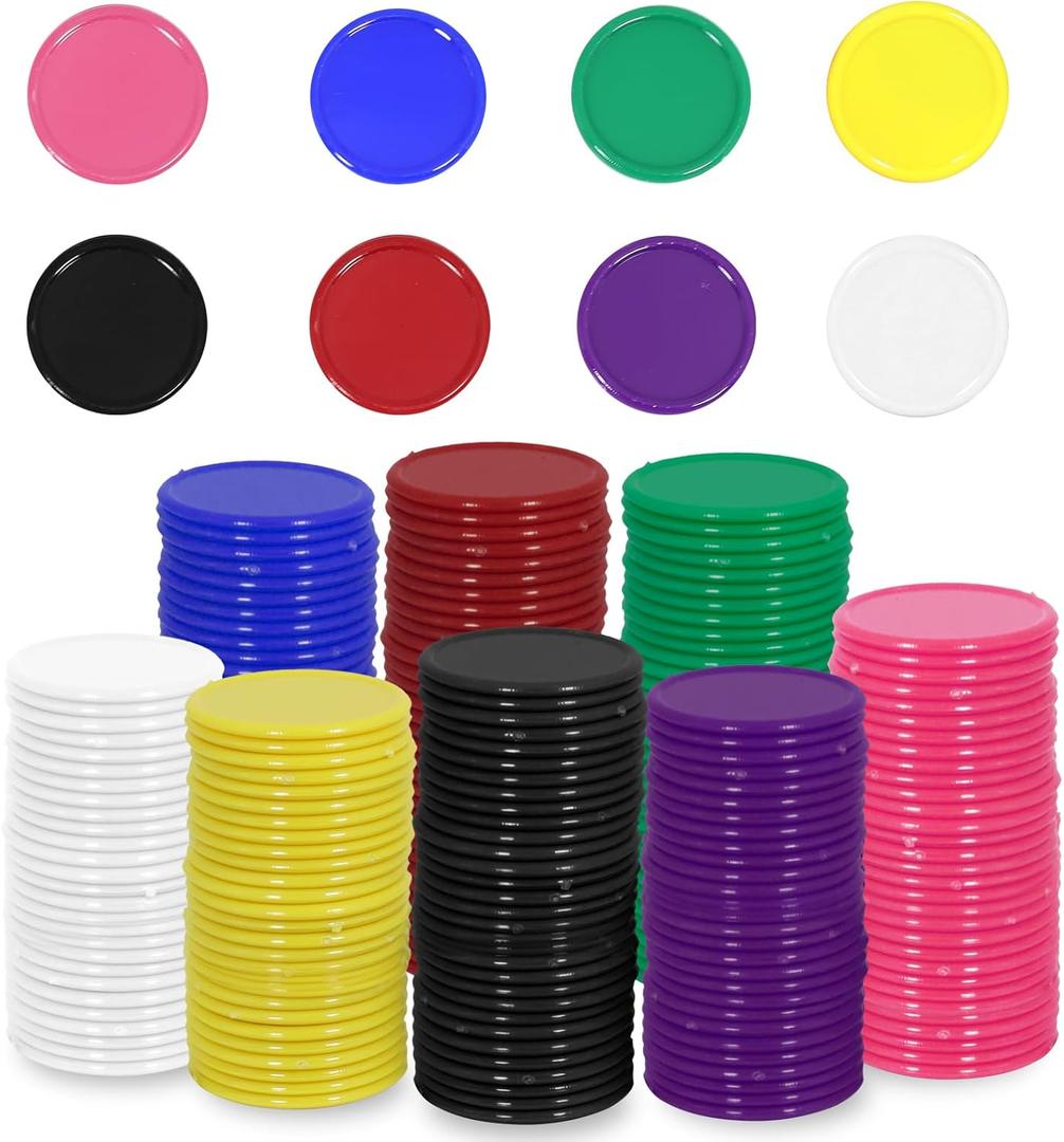 480Pcs Plastic Poker Mini Chips in 8 Colors Bulk Poker Card Game Chips for Game Play Learning Math Counting Kids Teaching Rewards3CM in Diameter