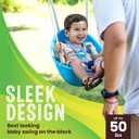 Swurfer Coconut Toddler Swing Comfy Baby Swing Outdoor, 3- Point Adjustable Safety Harness, Secure, Safe Quick Click Locking System, Blister-Free Rope, Easy Installation, Ages 6-36 Months