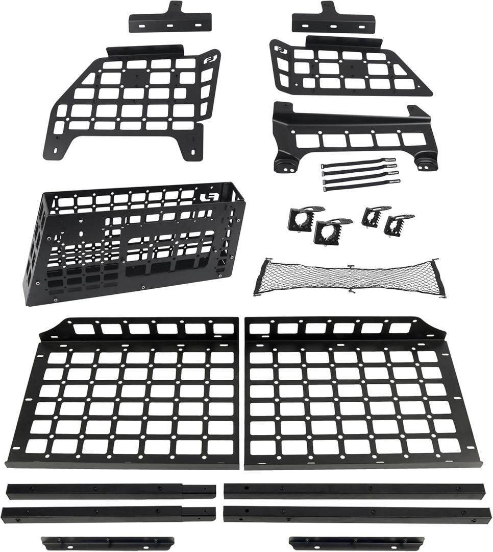 HIGH FLYING for Toyota FJ Cruiser (XJ10) 2007-2014 Car Accessories Modular Storage Molle Panel System Trunk Shelf Interior Luggage Carrier Rack Trunk Organizer (Whole Kit)