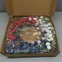 Enhon 250th Anniversary Patriotic Wreath, 4th of July Patriotic Wreath for Front Door, Red White and Blue Tulip Flower with Stars, Ideal for 2026 Independence Day & Memorial Day Decor