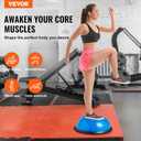 VEVOR Half Exercise Ball Trainer, 23/26 inch Balance Ball Trainer, 1500lbs Capacity Stability Ball, Yoga Ball with Resistance Bands & Foot Pump, Strength Fitness Ball for Home Gym Full Body Workout, 23 Inches X 8.5 Inches
