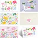 32 Playful & Whimsical Thank You Cards with Envelopes, 4x6 Inch Blank Notes with Cute Floral Designs, 300gsm Cardstock, Note Cards for Birthdays, Baby Shower, Thank You Gifts, Anniversaries
