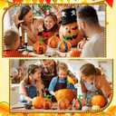 Epakh 45 Pcs Paper Strip Fall Pumpkin Craft Kit - Thanksgiving Gratitude Pumpkin Thankful Crafts Halloween DIY Paper Strip Art for Autumn Holiday Religious School Classroom Activities Party Decor