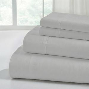 Modern Threads Soft Microfiber Solid Sheets - Luxurious Microfiber Bed Sheets - Includes Flat Sheet, Fitted Sheet with Deep Pockets, & Pillowcases Vapor Blue Full (02 Light Grey)