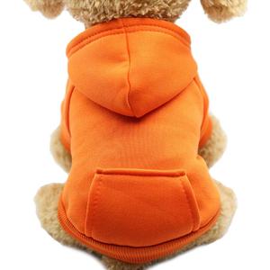 Jecikelon Winter Dog Hoodie Sweatshirts with Pockets Warm Dog Clothes for Small Dogs Chihuahua Coat Clothing Puppy Cat Custume (Orange, Medium)