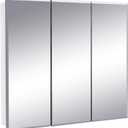 Design House Cyprus 30-in. Wide Medicine Cabinet, 3 Frameless Mirrored Doors, 2 Adjustable Shelves, Pre-Assembled, Surface or Recess Mounted, White, 30.0 in. W x 4.4 in. D x 30.0 in. H, 597492