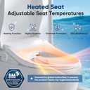 Bidet Toilet Seat Round Smart Electric Heated Toilet Seat with Warm Water & Dryer, Feminine & Child Wash, Self-Clean Stainless Steel Nozzle, Adjustable Water Pressure, Slow Close Lid