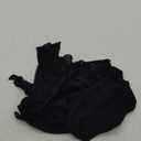 WDIRARA Women's Long Sleeve Front Tie Top Sexy Mesh Bell Sleeve Shirt (Large, Black)