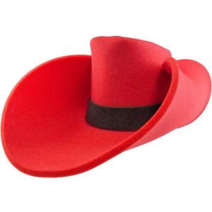 FUNSTITUTION Cowboy Hat - Giant Foam Hat - Oversized Cowboy Hat - Red - For Adults and Kids - Hilarious Hat - Large - Polyurethane Foam - All Ages
