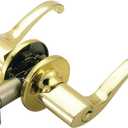 Design House Scroll Entry Door Lever Adjustable Backset, Polished Brass, 6.375 in x 1.88 in x 2.625 in, 784892