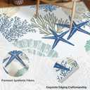 Tritard Coastal Area Rugs Nautical Beach Themed Non-Slip Machine Washable Rugs Modern Floor Carpet for Living Room Bedroom, 4x6, Blue