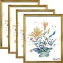 BESCRCL 16x20 Picture Frame Gold, Frames for Wall Display, Rustic Vintage Photo Frame with Shatterproof Crystal Acrylic, 4 Pack