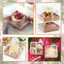 7 x 7 x 4 Inches Paper Charcuterie Boxes with Clear Lids, 25 Pack Large Clear Cake Boxes for 4-6 Inch Cake, Disposable Bakery Boxes Food Containers for Cupcakes,Pie,Cookies, Cocoa Bomb Brown
