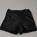 hibshaby Faux Leather Shorts for Women Sexy High Waist Black Pu Leather Shorts,Size S