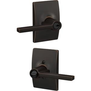 SCHLAGE F51A LAT 716 CEN Latitude Lever with Century Trim Keyed Entry Lock, Aged Bronze