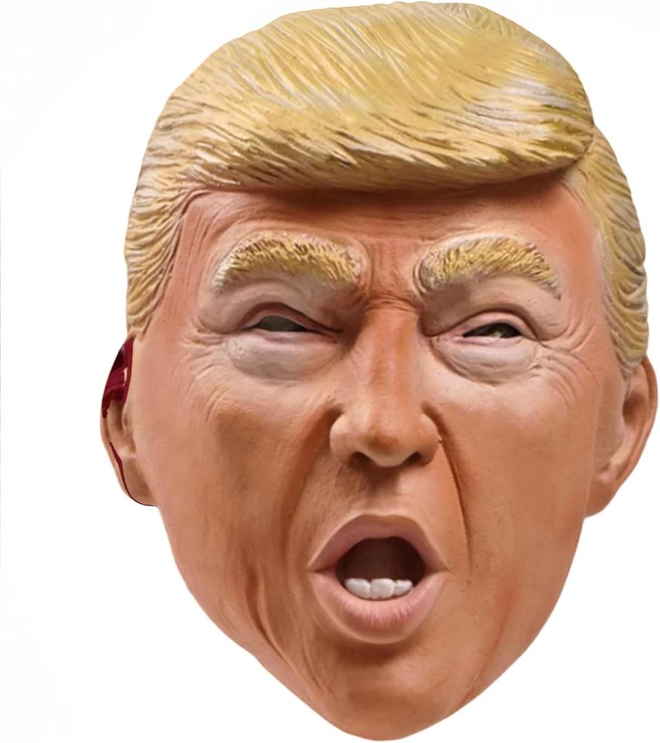 GTETKDE Donald Trump Mask Realistic Human Latex Mask Candidate Trump Realistic Masks Halloween Costume Cosplay Party