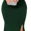 Plus Size Off The Shoulder Mermaid Maxi Dress Rhinestone Ruched Slit Formal Evening Gown Wedding Guest Cocktail (Green, XXL)