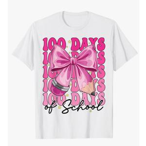 Kids 100 Days of School Shirt Kindergarten Happy Holiday Funny Graphic Short Sleeve Tees Boys Girls Casual Preppy Tops Pack of 3 Size 110