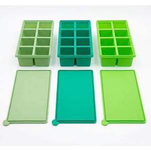  Ice Cube Maker 8-grid Silicone Ice Block Mold Making Tray for Red Wine Bar Green