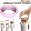 2 x Iced Coffee Silicone Ring for 30/40oz Stanley/tumbler Hot and cold universal Easy to clean Reuse 3.9-4 inch (pink)