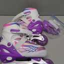 Kids Inline Skates for Girls Boys Beginners Adjustable, All 8 Wheels Illuminating. (Purple, M)