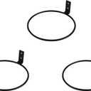 TQVAI 6 inch Flower Pot Holder, Wall Planter Ring Hanger, Wall Mounted Pot Hook Bracket, 3 Pack, Black